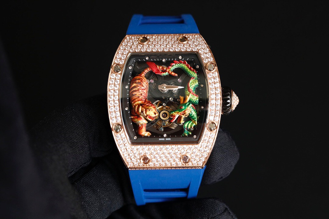 Z Factory men's Watch RM51-013D Color drawing with Dragon-Tiger True Tourbillon movement sapphire crystal glass mirror rubber watchband, Slivery;brown
Z Factory men's Watch RM51-013D Color drawing with Dragon-Tiger True Tourbillon movement sapphire crystal glass mirror rubber watchband, Slivery;brown