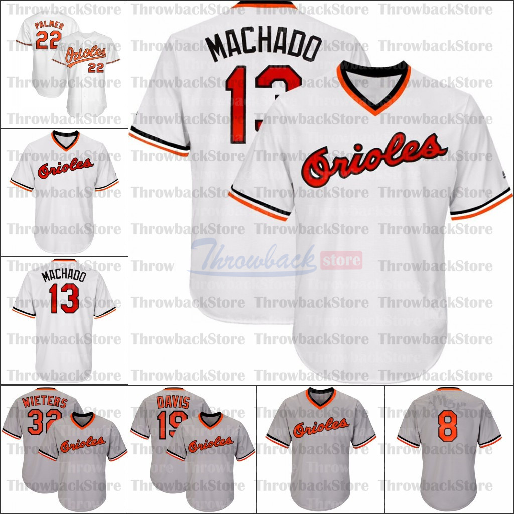 Retro Orioles 1982 Cooperstown Home and HOF 90 Jersey 4 Weaver 22 Jim Palmer 13 Manny Machado, Youth/grey
Retro Orioles 1982 Cooperstown Home and HOF 90 Jersey 4 Weaver 22 Jim Palmer 13 Manny Machado, Youth/grey
