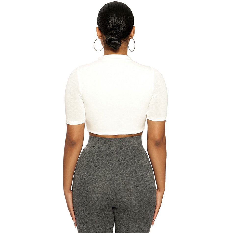 Kylie Jenner Sexy Sweet T Crop Round Neckline Short Sleeves Tight Crop Top In The Style Of KylieJenner 210308