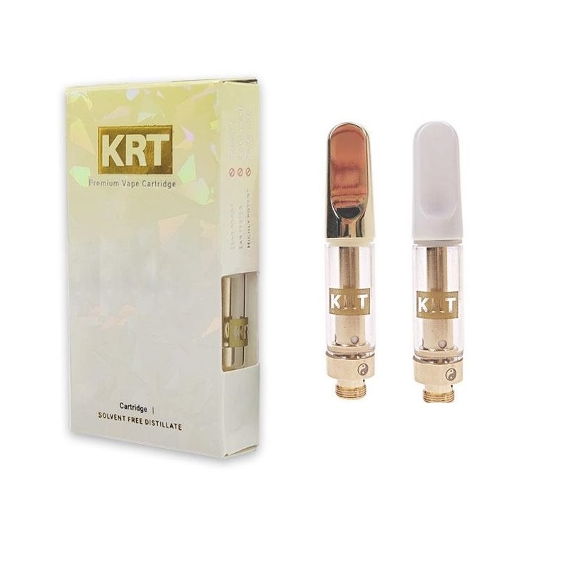 Atomizers KRT Cartridge 0.8ml Vape Carts Glass Ceramic White/Gold Top With 2021 Newest Packaging Box 510 Threading DHL Free
Atomizers KRT Cartridge 0.8ml Vape Carts Glass Ceramic White/Gold Top With 2021 Newest Packaging Box 510 Threading DHL Free
