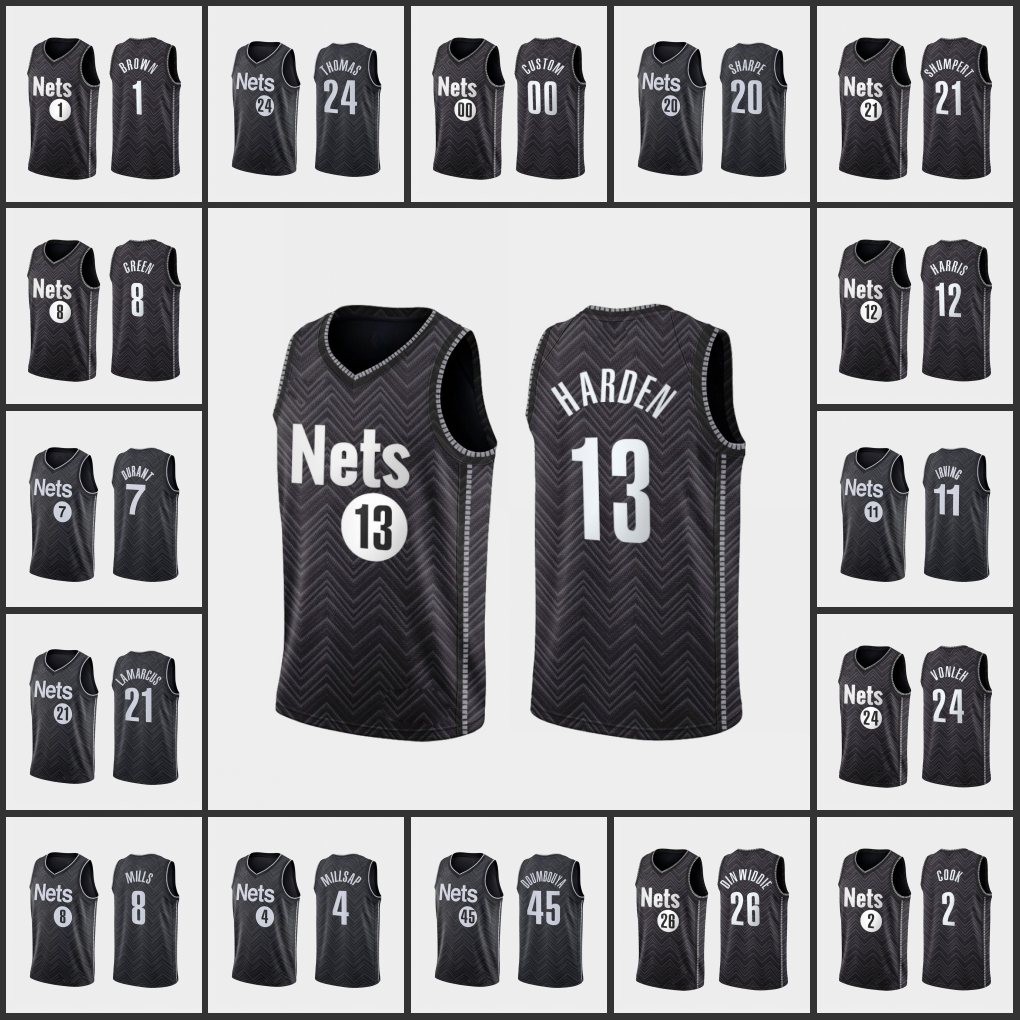 Men BrooklynNetsJamesHarden Kyrie Irving Kevin Durant Patrick Mills Noah Vonleh Spencer Dinwiddie Custom Black Earned Edition Jersey
Men BrooklynNetsJamesHarden Kyrie Irving Kevin Durant Patrick Mills Noah Vonleh Spencer Dinwiddie Custom Black Earned Edition Jersey
