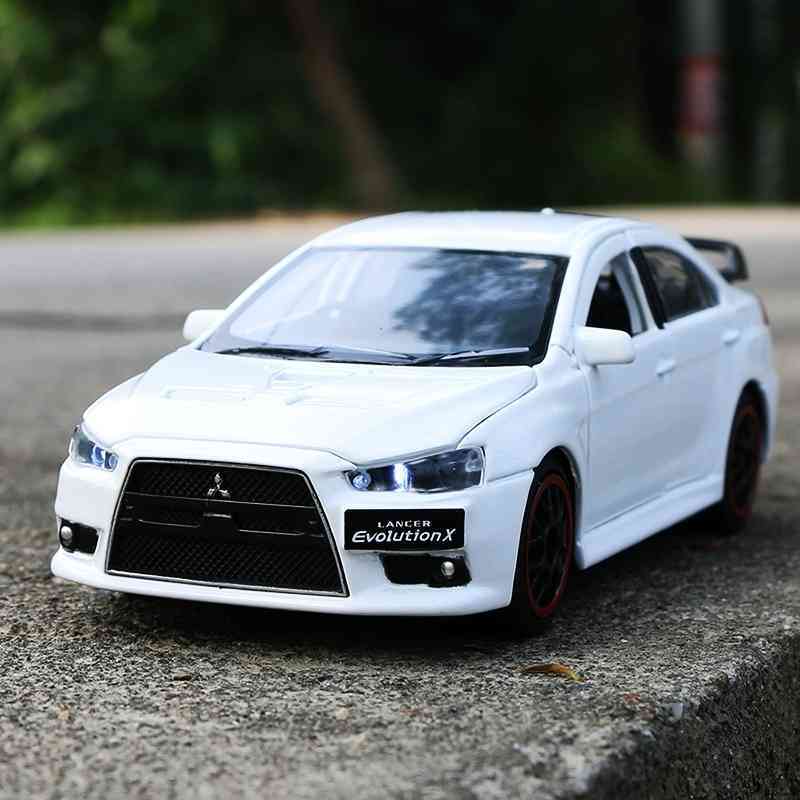 

Mitsubishi Lancer - alloy Evo X 10, die cast metal toy , high simulation car model, sound and light, collection, children's gifts,