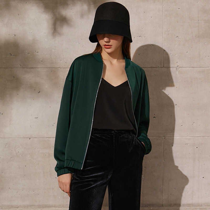 Minimalism Spring Women's Jacket Causal Stand Collar Letter Printed Loose Straight Coat Tops 12140056 210527