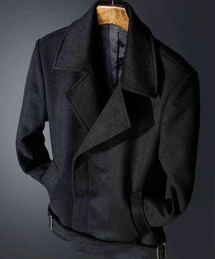Men's woolen jacket autumn and winter show locomotive short business slim casual woolen coat jacket 211122
