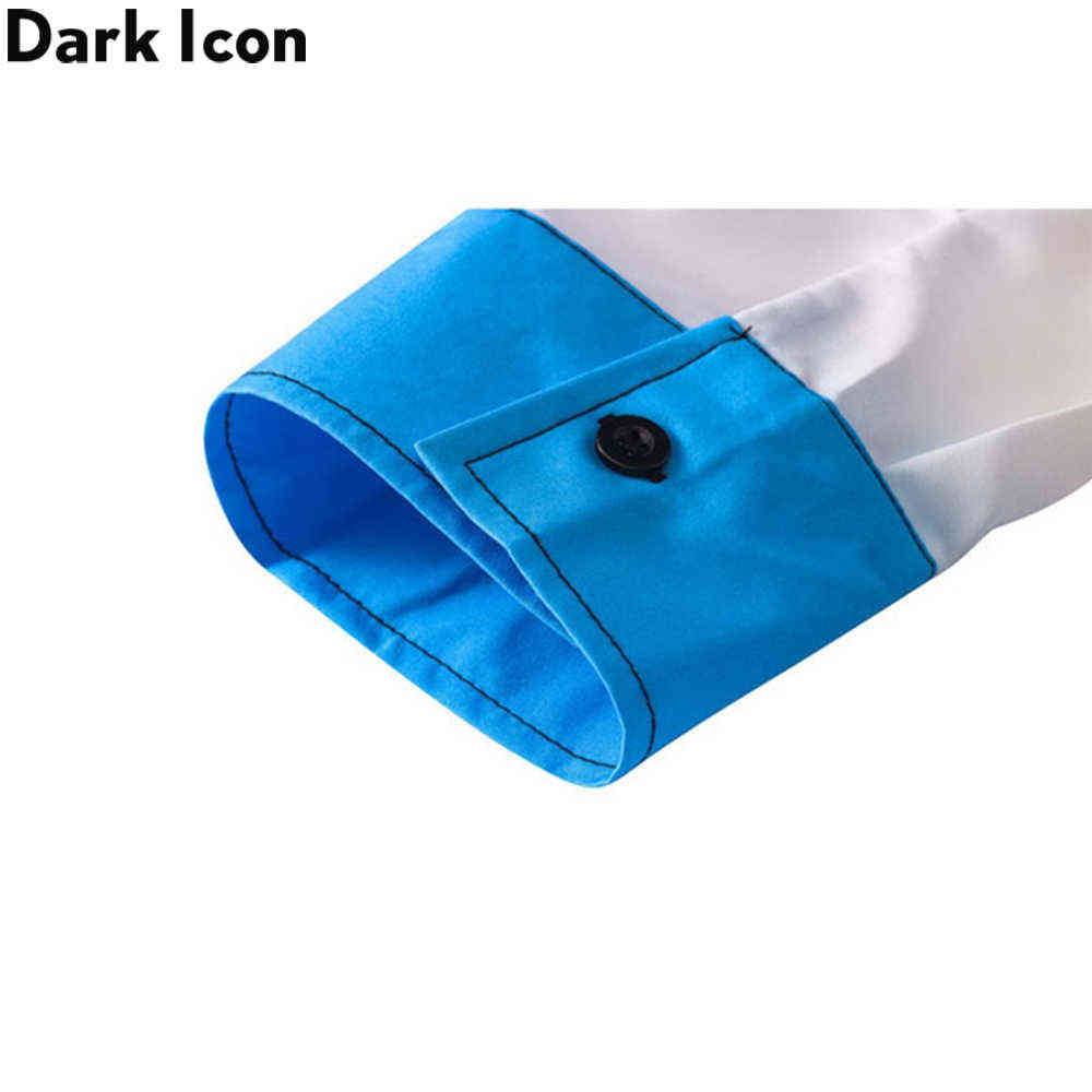 Dark Icon Tie Dye Long Sleeved Shirt Men Turn-down Collar 's Shirts Street Fashion for 210721