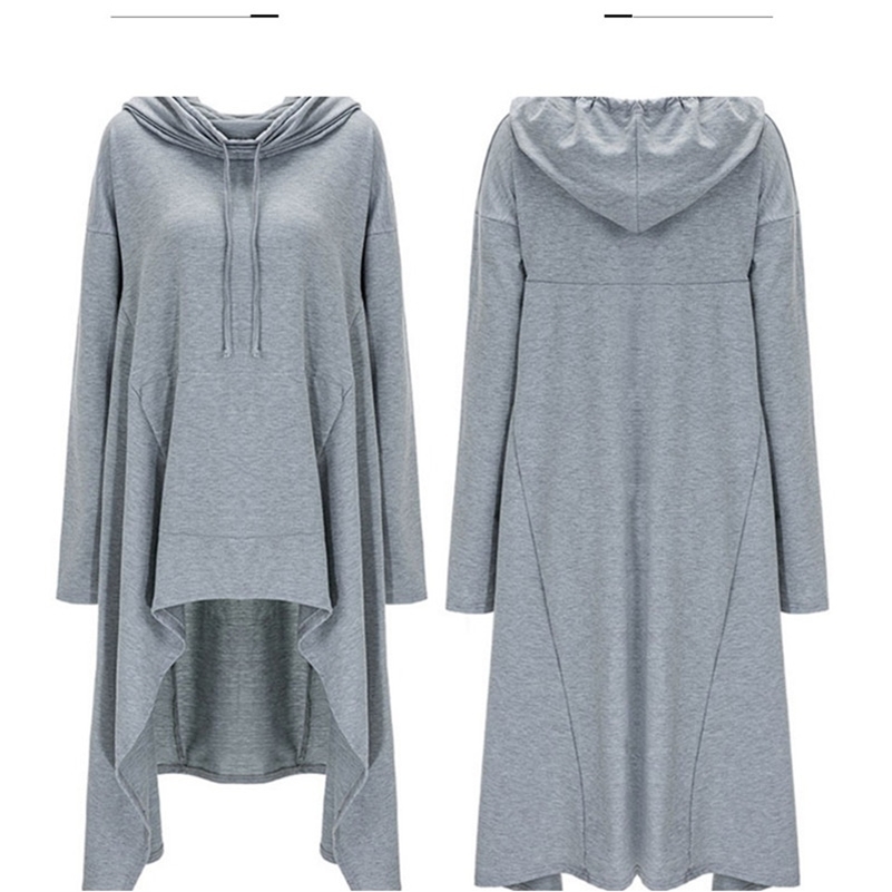 Plus Size Irregular Hoodies Sweatshirt Women Solid Fashion Hooded Sweatshirt For Women Loose Mantle Hooded Pullover Outwear Coat 201209