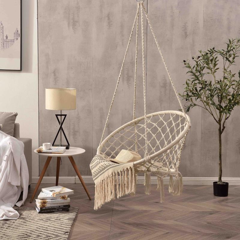 Camp Furniture Hammock Chair Macrame Swing, Hanging Cotton Rope Swing With Cushion And Hardware Kits, Max 330 Lbs, Chairs For In
Camp Furniture Hammock Chair Macrame Swing, Hanging Cotton Rope Swing With Cushion And Hardware Kits, Max 330 Lbs, Chairs For In