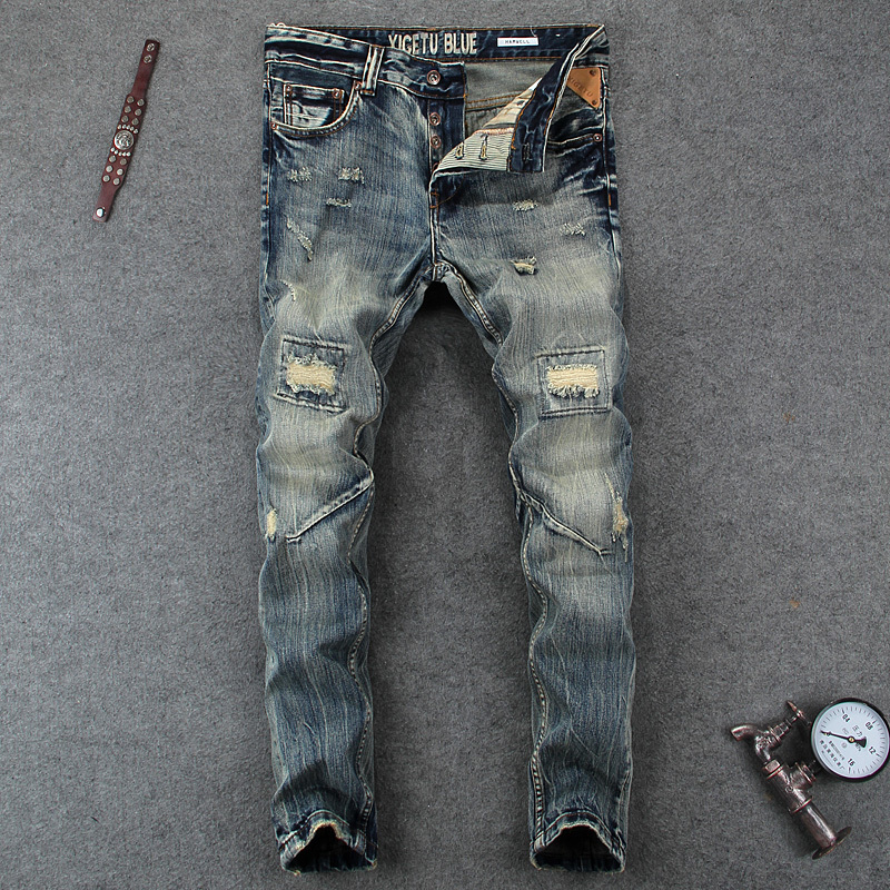 2021 New Italian Vintage Designer High Quality Retro Washed Patchwork Ripped Homme Streetwear Slim Fit Hip Hop Jeans Men Sgef, Retro color
2021 New Italian Vintage Designer High Quality Retro Washed Patchwork Ripped Homme Streetwear Slim Fit Hip Hop Jeans Men Sgef, Retro color