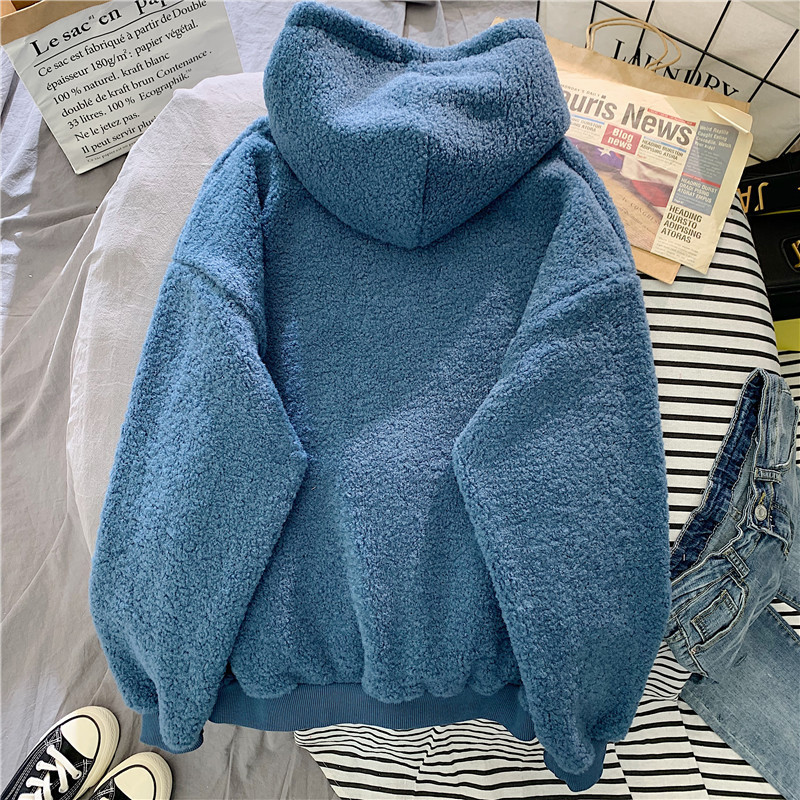 Autumn Winter Coat Pink Sweet Hooded Sorry Print Harajuku Loose Pocket Hoodies Womens Fleece Flannel Pullover Female Sweatshirt 201112