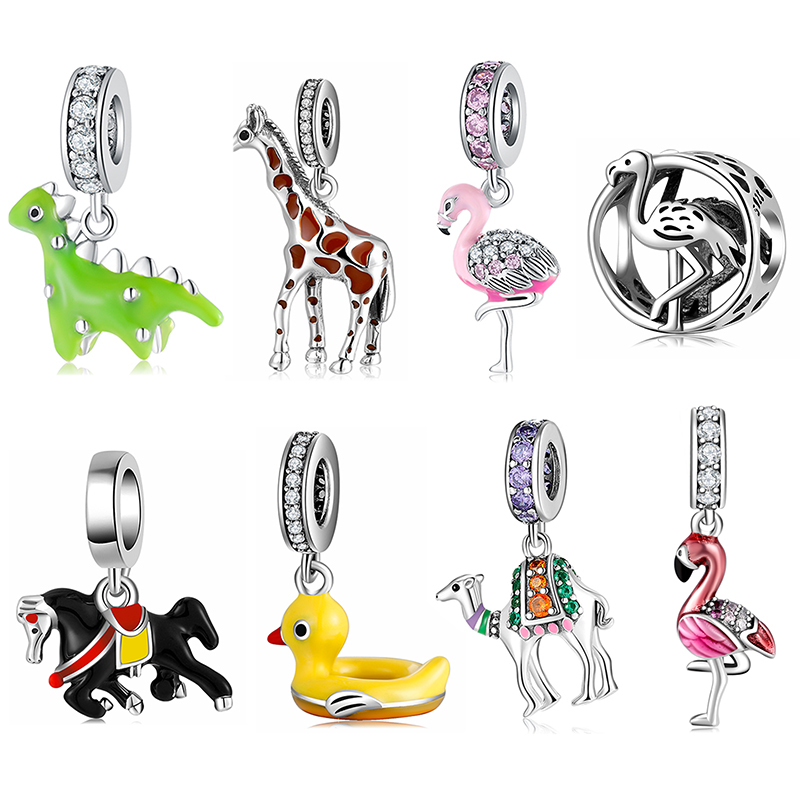 Hight Quality 925 Sterling Silver Beads Fashion Pink CZ Enamel Flamingo Charms Pendant Fit Original Women Bracelet DIY Jewelry Q0531
Hight Quality 925 Sterling Silver Beads Fashion Pink CZ Enamel Flamingo Charms Pendant Fit Original Women Bracelet DIY Jewelry Q0531