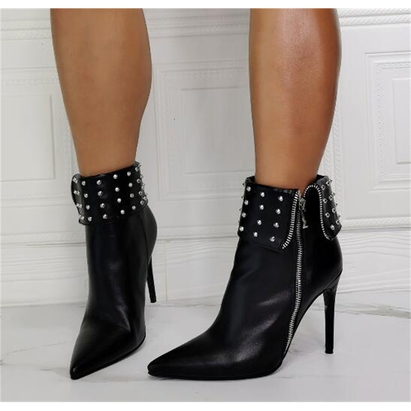 boots women's legitimate leather boots with rivets, short shoes real zipper. adqr, Black
boots women's legitimate leather boots with rivets, short shoes real zipper. adqr, Black