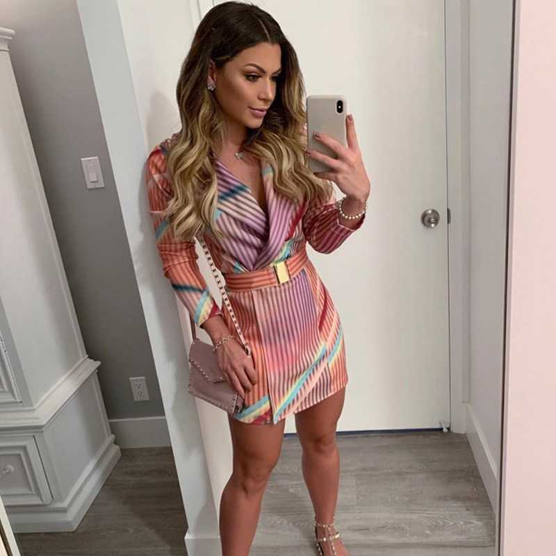 DEAT Spring Colorful Striped Print Blazer Sexy Turn-down Collar Long Sleeve Mini Casual A-line Shirt Dress MG350 210709, As photo
DEAT Spring Colorful Striped Print Blazer Sexy Turn-down Collar Long Sleeve Mini Casual A-line Shirt Dress MG350 210709, As photo