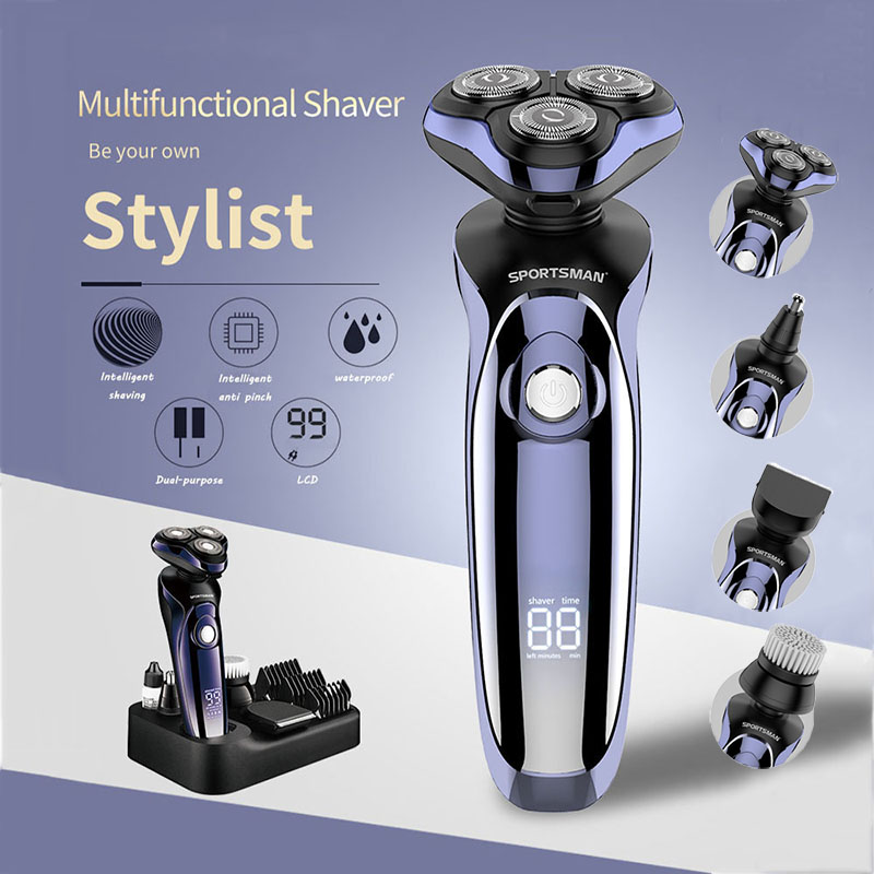 Wet Dry Mens Rechargeable Electric Shaver 3 Floating Heads Beard Nose Ear Hair Trimmer for Men Razor Clipper Facial Brush
Wet Dry Mens Rechargeable Electric Shaver 3 Floating Heads Beard Nose Ear Hair Trimmer for Men Razor Clipper Facial Brush