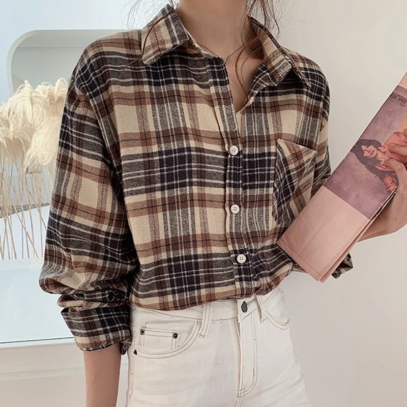 2021 New Fashion Women Blouse Shirt Tops Long Sleeve Large Size Plaid Female Casual Print Lady Full Button Turn-down Collar Regular Oi1x, Blue
2021 New Fashion Women Blouse Shirt Tops Long Sleeve Large Size Plaid Female Casual Print Lady Full Button Turn-down Collar Regular Oi1x, Blue
