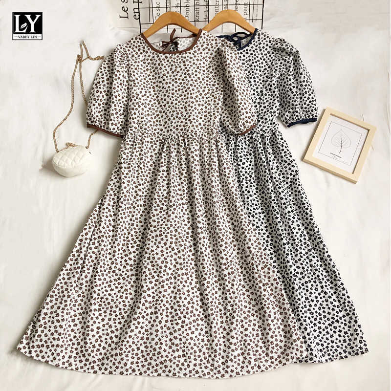 LY VAREY LIN Summer Women Sweet High Waist Bandage A-line Medium Length Dress Casual O-neck Puff Sleeve Floral Dresses 210526, Dark brown
LY VAREY LIN Summer Women Sweet High Waist Bandage A-line Medium Length Dress Casual O-neck Puff Sleeve Floral Dresses 210526, Dark brown