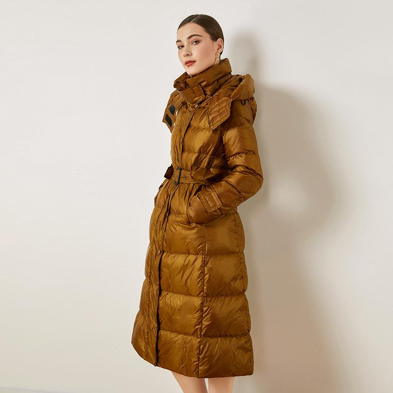 Women's Down & Parkas 2021 Winter White Duck Jacket Long Section Over The Knee Europe And United States Slim Cold Coat Female