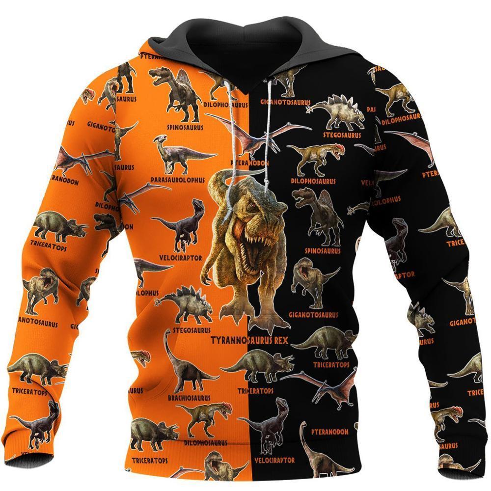 Dinosaur pattern 3D All Over Printed Hoodie For Men/Women Harajuku Fashion Animal hooded Sweatshirt Casual Jacket Pullover KJ013 201020