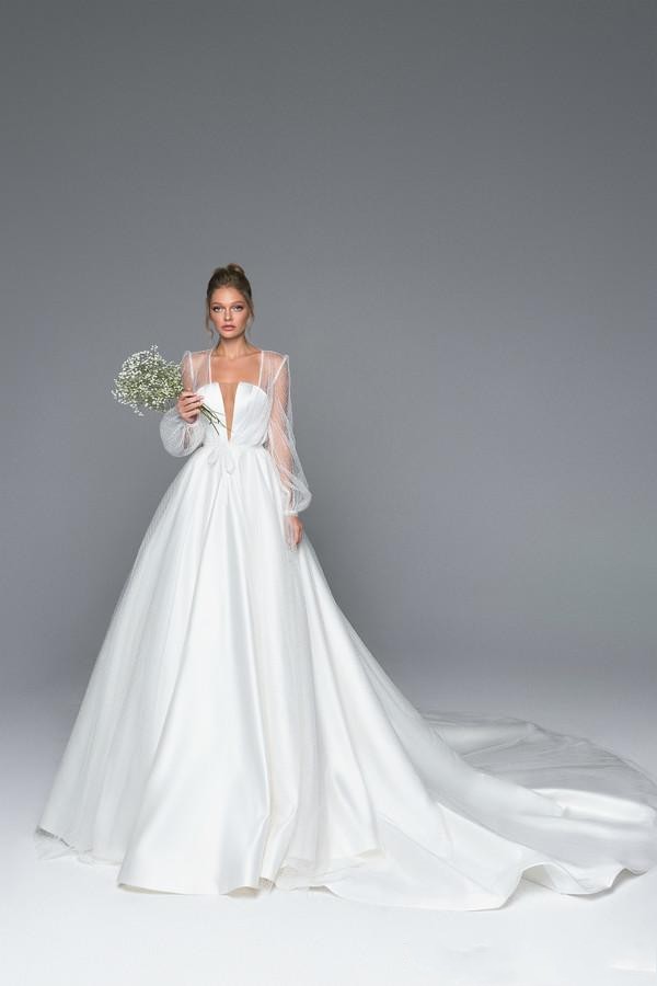 Simple A Cheap Line Dresses With Jacket Satin Strapless Sweep Train Beach Wedding Dress Bridal Gowns Custom Robe De Marie