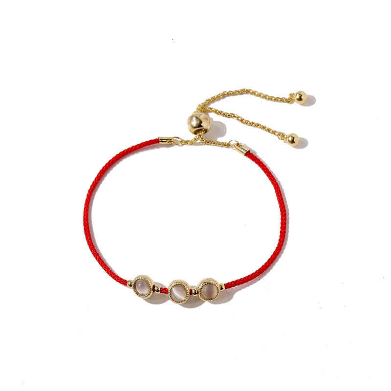 Charm Bracelets 56 Benmingnian Woven Red Rope Korean Version Simple Wind Transfer Bead Glass Beaded Student Best Friend