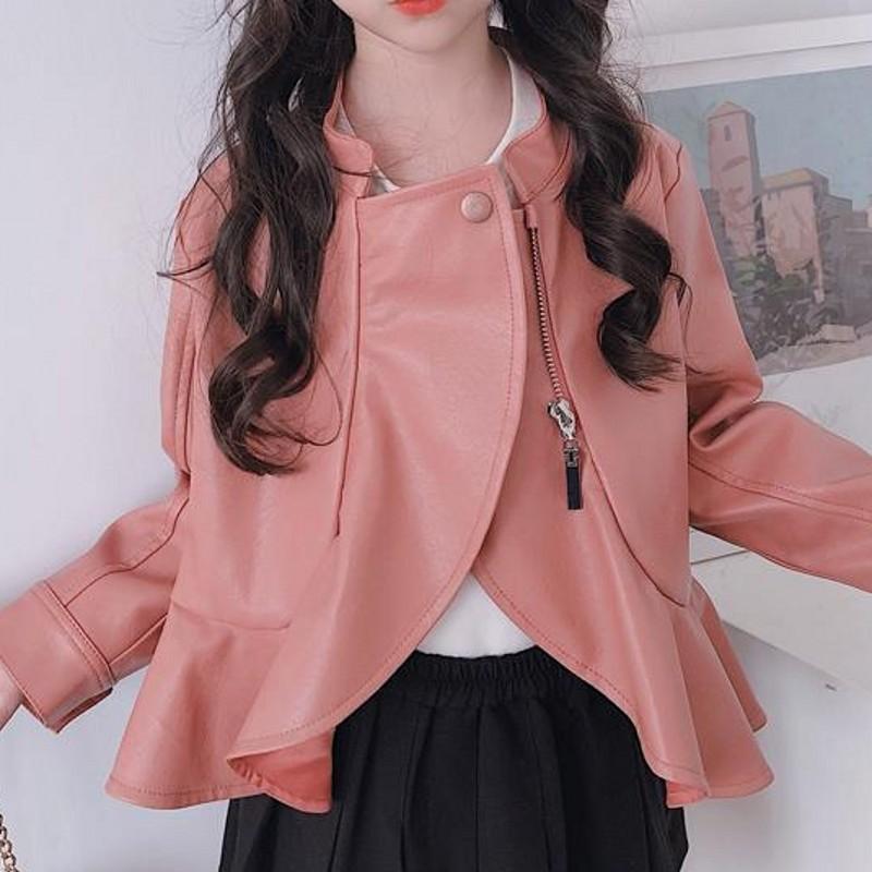 Jackets Girls Jacket Leather PU Kids Coats Children Outerwear Spring Autumn 2021BT339, Blue;gray
Jackets Girls Jacket Leather PU Kids Coats Children Outerwear Spring Autumn 2021BT339, Blue;gray