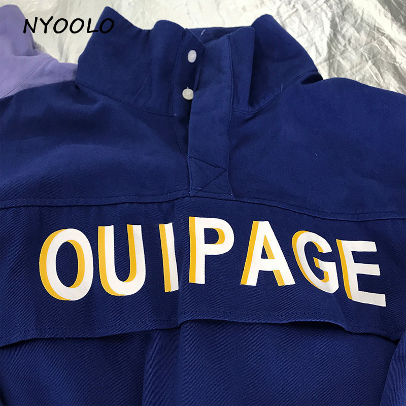NYOOLO Autumn Harajuku style loose letters print turtleneck Hoodies long sleeve hooded pullovers Sweatshirt womenmen cloth tops T200407