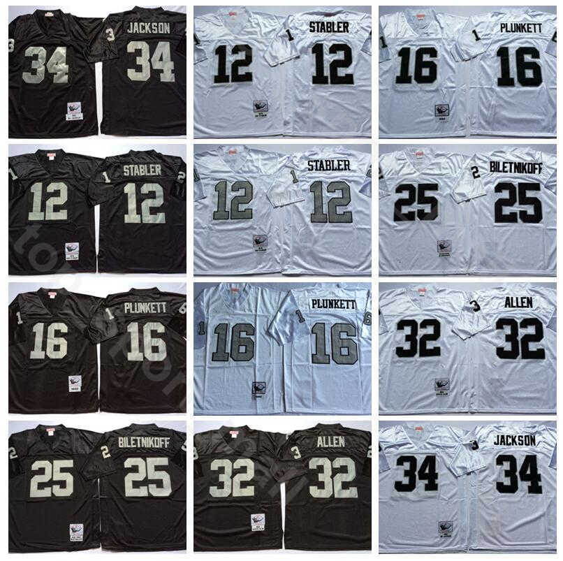 NCAA Football 34 Bo Jackson 16 Jim Plunkett 32 Marcus Allen Jerseys 25 Fred Biletnikoff 12 Ken Stabler Lester Hayes Man Vintage Black White, 16 white
NCAA Football 34 Bo Jackson 16 Jim Plunkett 32 Marcus Allen Jerseys 25 Fred Biletnikoff 12 Ken Stabler Lester Hayes Man Vintage Black White, 16 white