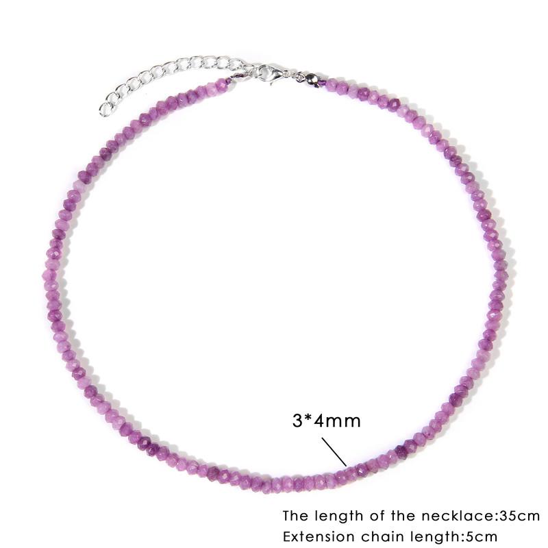 Chains 3*4MM Faceted Rondelle Necklace For Women Jades Quartz Beads Chokers 35CM Natural Stone Handmade Adjustable Chain Jewelry
Chains 3*4MM Faceted Rondelle Necklace For Women Jades Quartz Beads Chokers 35CM Natural Stone Handmade Adjustable Chain Jewelry