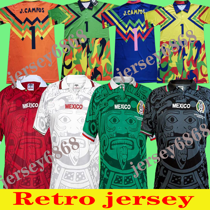 1986 1998 Vintage MEXICO RETRO soccer jerseys Hernandez Blanco uniforms 1994 JORGE CAMPOS goalkeeper Football hirt, Gold
1986 1998 Vintage MEXICO RETRO soccer jerseys Hernandez Blanco uniforms 1994 JORGE CAMPOS goalkeeper Football hirt, Gold