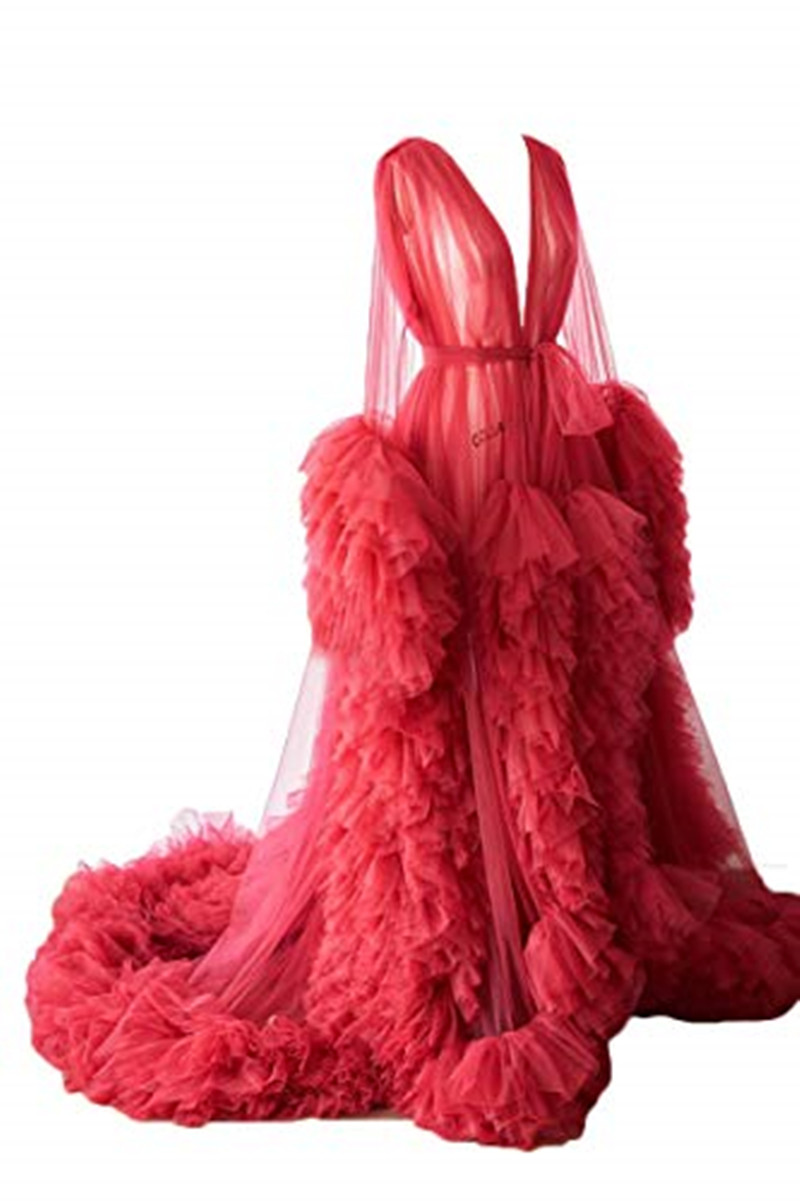 Maternity Robes Evening Dresses Tulle Bathrobe for Photo Shoot Birthday Party Bridal Fluffy Maternity Dress Custom Made Gown