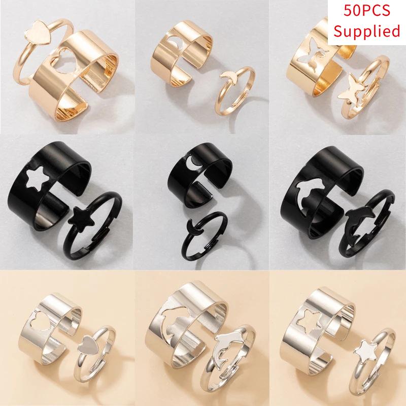 Wedding Rings 50pcs Trendy Gold Butterfly For Women Men Couple Love Silver Color Friendship Engagement Open Jewelry, Slivery;golden
Wedding Rings 50pcs Trendy Gold Butterfly For Women Men Couple Love Silver Color Friendship Engagement Open Jewelry, Slivery;golden