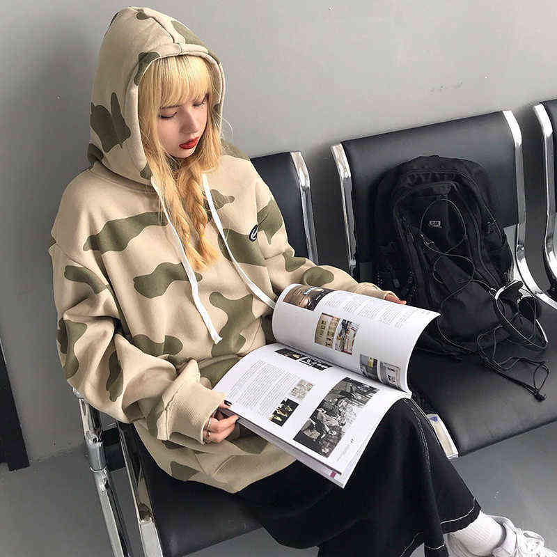 Oversized Hoodies Women Fashion Cow Print Long Sleeve Hoodies Autumn Winter Hooded Sweatshirt Casual Loose Pullovers Female 211109