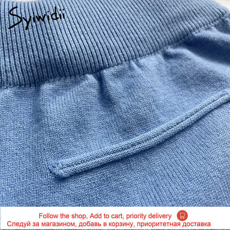 Syiwidii Spandex Shorts for Women High Waisted Sweatshorts Stretch Knitting Summer Fashion Bottoms Solid Gray Blue White 210714