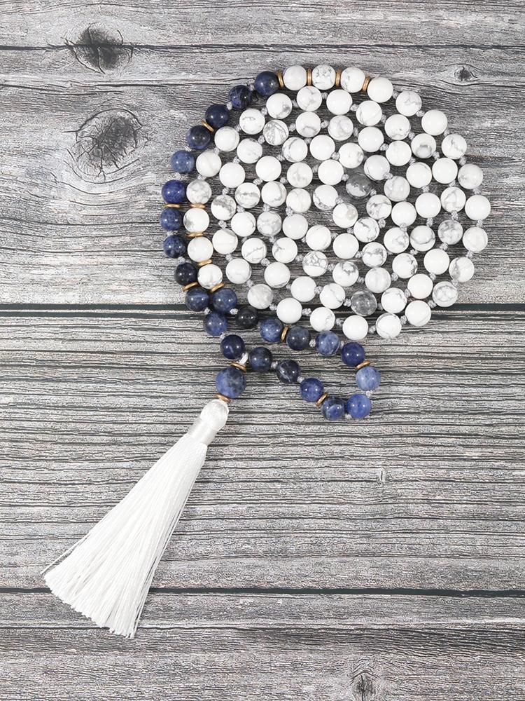 Pendant Necklaces YUOKIAA Natural White Howlite Turquoises Necklace Blue -Vein Stone 108 Beads Mala Loose Beaded Meditation Yoga Spirit Jewe
Pendant Necklaces YUOKIAA Natural White Howlite Turquoises Necklace Blue -Vein Stone 108 Beads Mala Loose Beaded Meditation Yoga Spirit Jewe