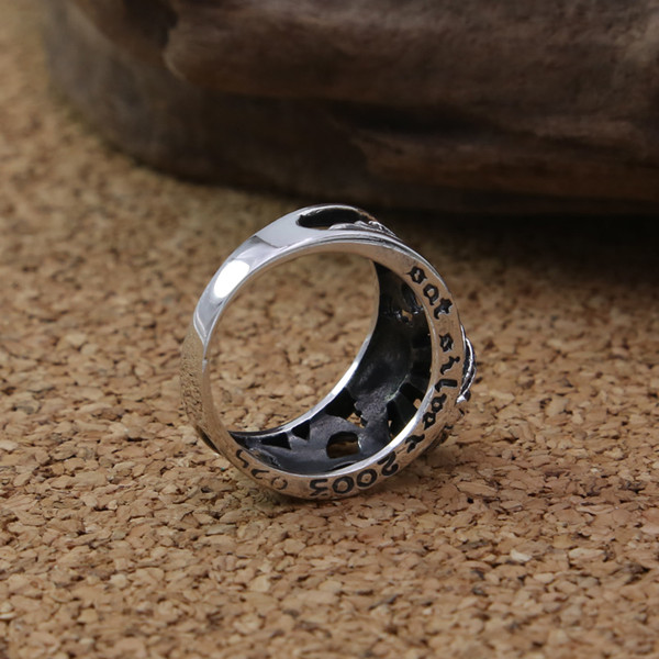 925 sterling silver vintage crown band rings American European punk gothic hand-made designer antique luxury jewelry for men women