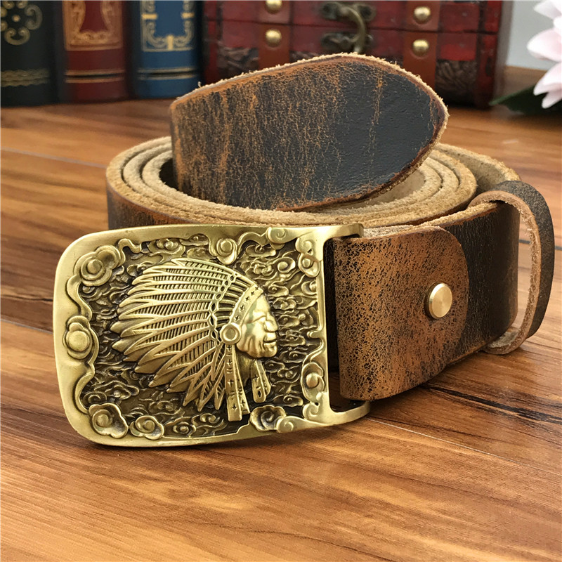 2021 New Brass Indian Chief Buckle Genuine Leather Ceinture Homme Yellow Men Male Strap Wide Jeans Belt Mbt0424 Lgn6, Black
2021 New Brass Indian Chief Buckle Genuine Leather Ceinture Homme Yellow Men Male Strap Wide Jeans Belt Mbt0424 Lgn6, Black