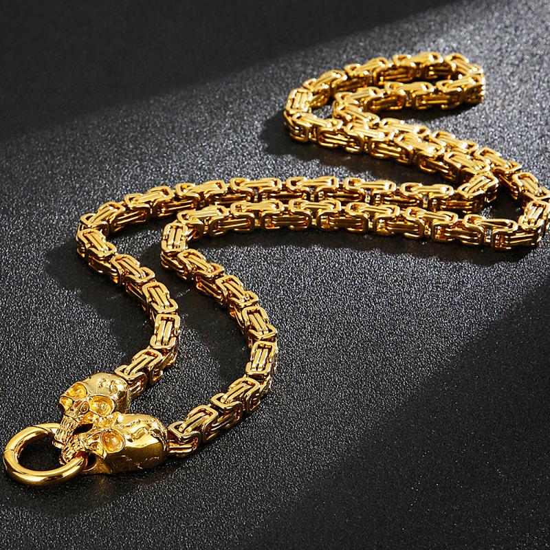 Pendant Necklaces Gothic Skull Face Necklace Stainless Steel Punk Jewelry For Men 6MM Wide 28.3" Long Chain Halloween Gifts Drop
Pendant Necklaces Gothic Skull Face Necklace Stainless Steel Punk Jewelry For Men 6MM Wide 28.3" Long Chain Halloween Gifts Drop