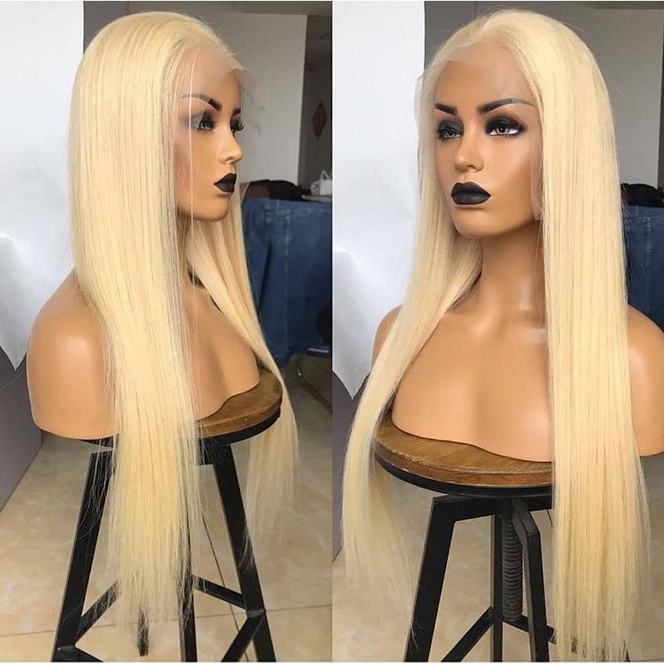 613 Blonde Lace Front Human Hair Wigs Straight HD Transparent Lace 13x4 Pre Plucked 150 Brazilian Remy Hair Lace Frontal Wigs