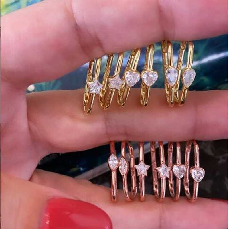 Hoop & Huggie Gold Color Vermeil Jewelry Rectangle Single Heart Star Teardrop Clear CZ Classic Geometric Multi Piercing Dainty Earring
Hoop & Huggie Gold Color Vermeil Jewelry Rectangle Single Heart Star Teardrop Clear CZ Classic Geometric Multi Piercing Dainty Earring