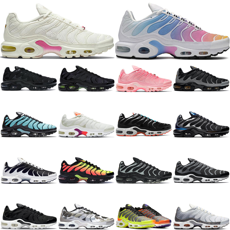 

2021 new men running shoes women tn yellow black wolf grey white volt voltage purple total orange sky blue scream green rainbow pink fade outdoor trainers, Pimento 40-46