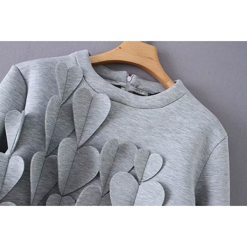 TWOTWINSTYLE Patchwork Applique Women's Sweatshirt O Neck Long Sleeve Oversized Pullovers Female Autumn Winter Fashion 201203