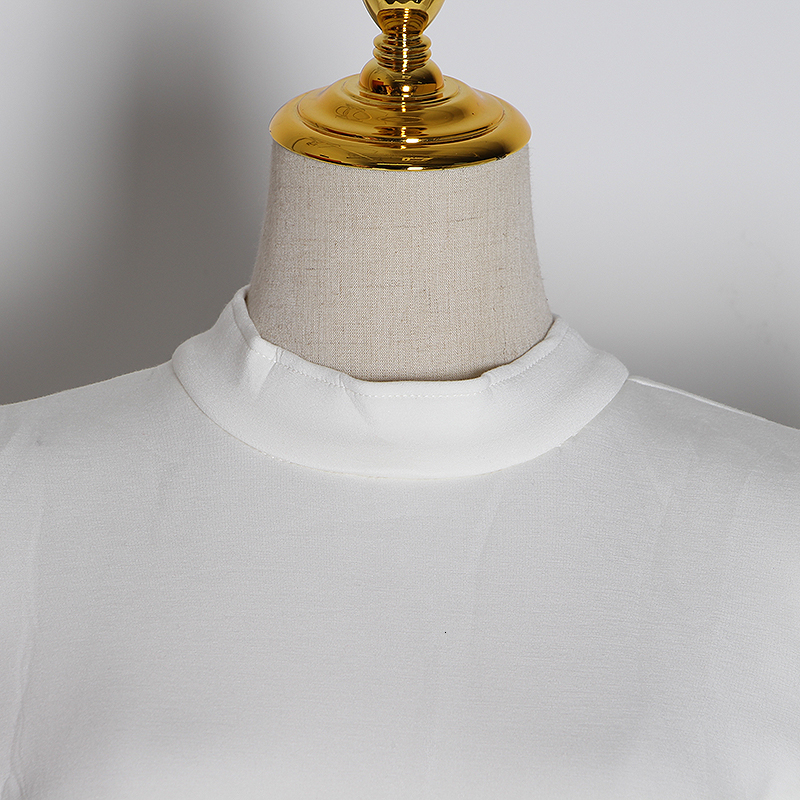 TWOTWINSTYLE Casual Ruched Women's Sweatshirts O Neck Puff Long Sleeve Tunic Slim Pullovers For Female Fashion Clothing 201211