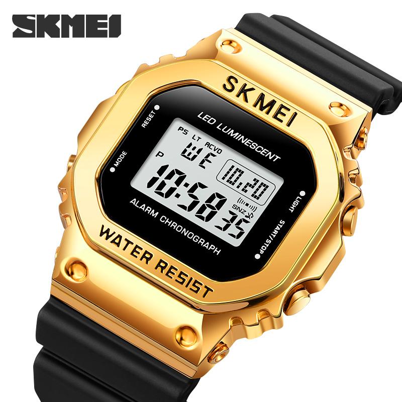Wristwatches SKMEI Outdoor Sport Watch Men Luxury Led Light Shockproof Digital Watches Fashion Brand Men's Wristwatch Calendar Alarm Clock, Gold
Wristwatches SKMEI Outdoor Sport Watch Men Luxury Led Light Shockproof Digital Watches Fashion Brand Men's Wristwatch Calendar Alarm Clock, Gold