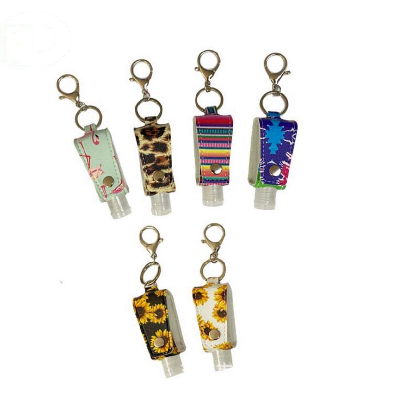 Leather Cover Bottle Sleeve for 30ml Hand Sanitizer Women Backpack Pendant Keychain Accessories Suower 100pcs GGE1800 Free shipping