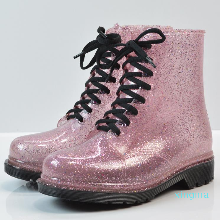 winter ladies transparent glitter rains boot Martin rain boots water shoe water boots student rain boot Snow Snow boots work