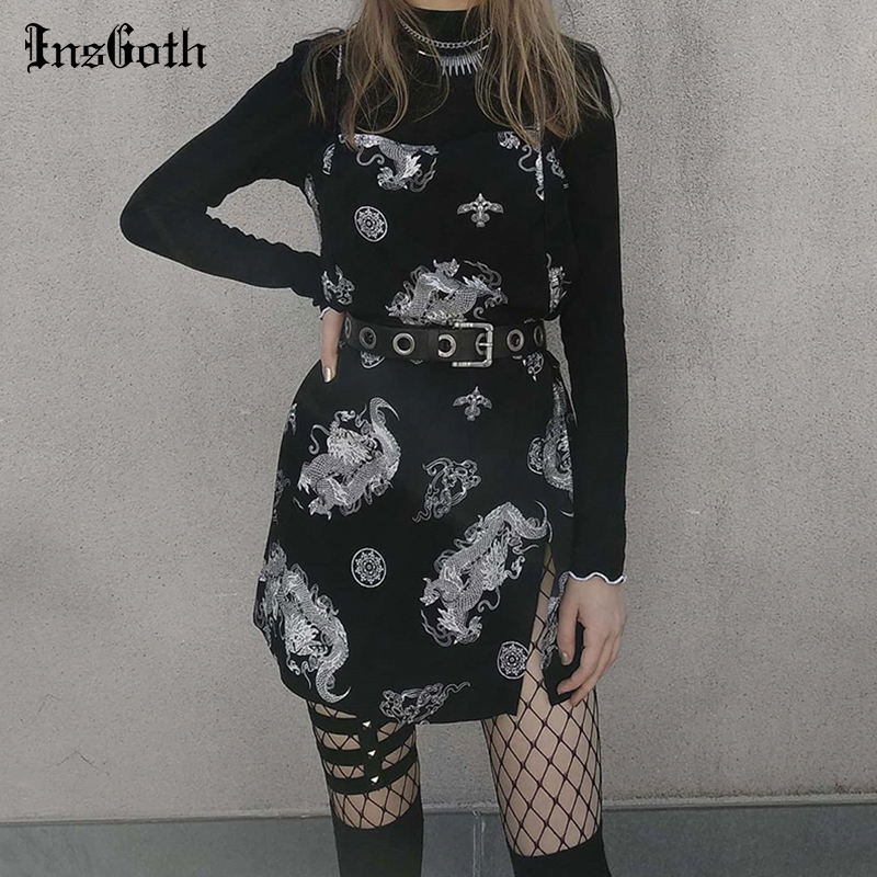 Dragon Print Vintage Dress Gothic Harajuku Sexy Slim Tight Mini Women Dress Summer Streetwear Sleeveless Short Dress, Black;gray
Dragon Print Vintage Dress Gothic Harajuku Sexy Slim Tight Mini Women Dress Summer Streetwear Sleeveless Short Dress, Black;gray