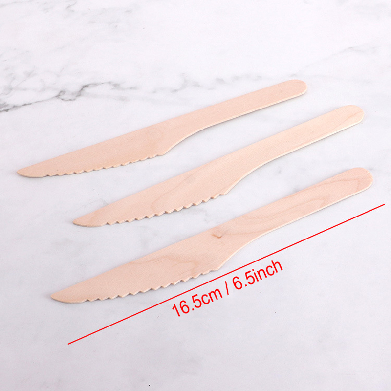 Disposable Eco-friendly Wood Flatware Dinnerware Spoon Knife Wooden Cutlery Set Fork Knives Dessert Scoop Wedding Party Tableware GGA5131 Free shippin