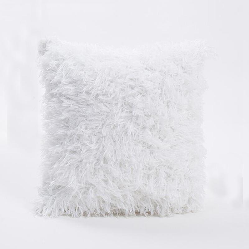 Soft Long Plush Throw Pillow Case Cushion Cover Furry Fur Feather Lumbar Pillow Home Decor Elegant Sofa Decorative Pillowcase