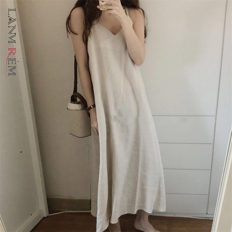 Summer Suspender Dress For Women V Neck Sleeveless Casual Female Streetwear Long Cotton Linen Dresses 2D3658 210526, Light blue
Summer Suspender Dress For Women V Neck Sleeveless Casual Female Streetwear Long Cotton Linen Dresses 2D3658 210526, Light blue