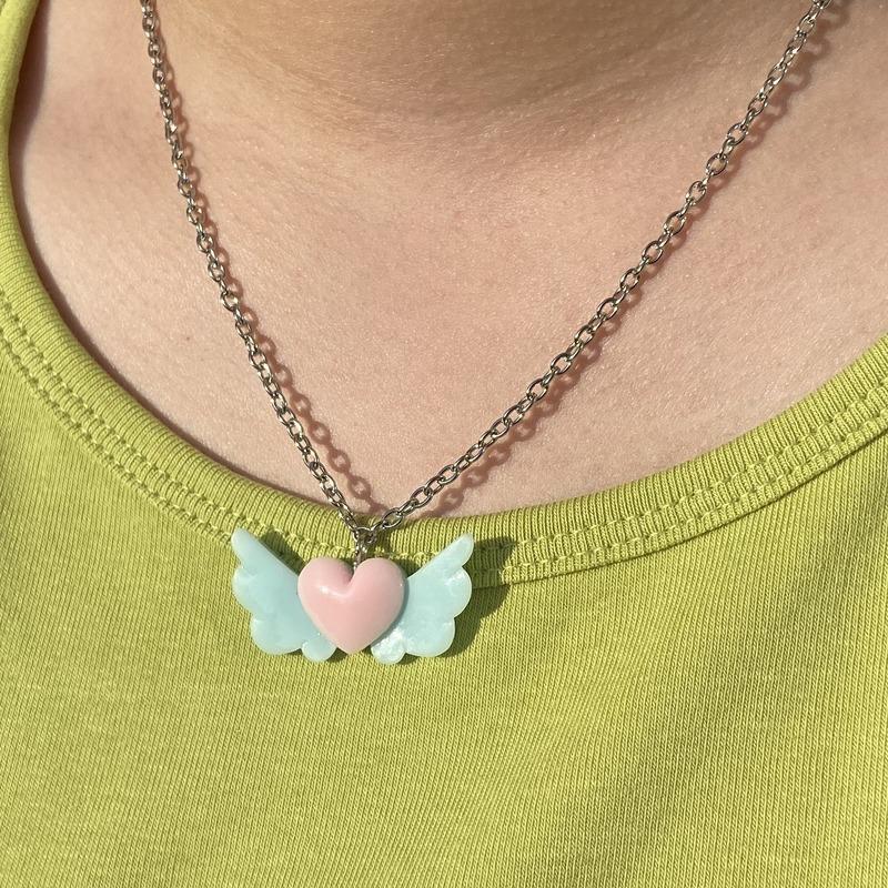 Pendant Necklaces Hip Hop Style Fashion Harajuku Pink Heart Wing Necklace For Women Girl Punk Party Jewelry Gift
Pendant Necklaces Hip Hop Style Fashion Harajuku Pink Heart Wing Necklace For Women Girl Punk Party Jewelry Gift