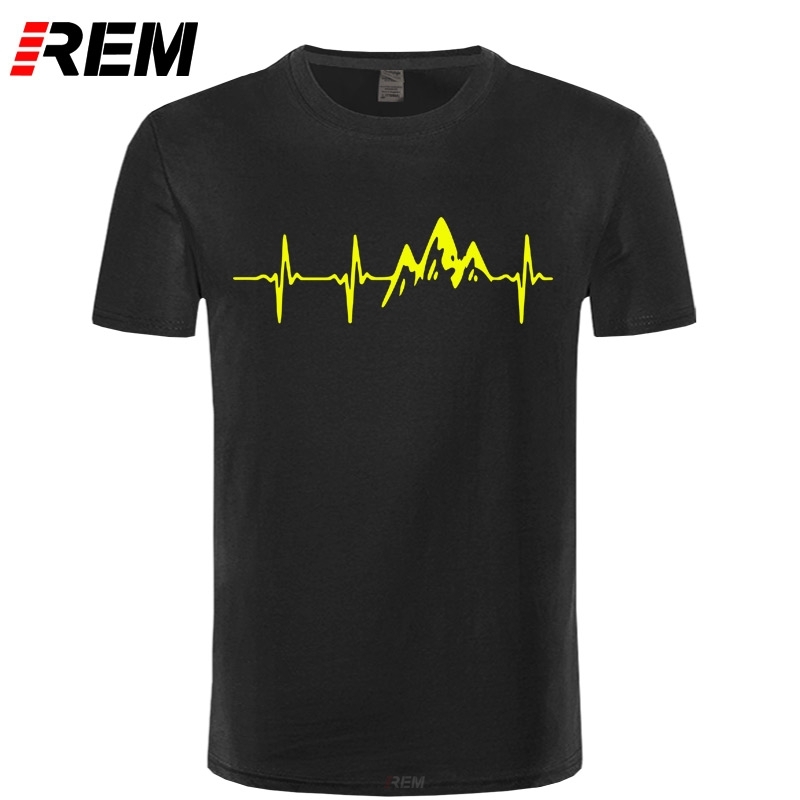 REM Mountain Heartbeat T-Shirt Fashion Funny Birthday 100% Cotton Short Sleeves T Shirts Causal O-neck Tops Tees Hip Hop 210225